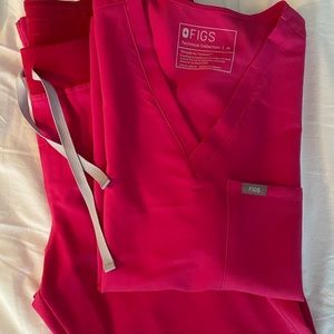 FIGS shocking pink scrubs!!! size M